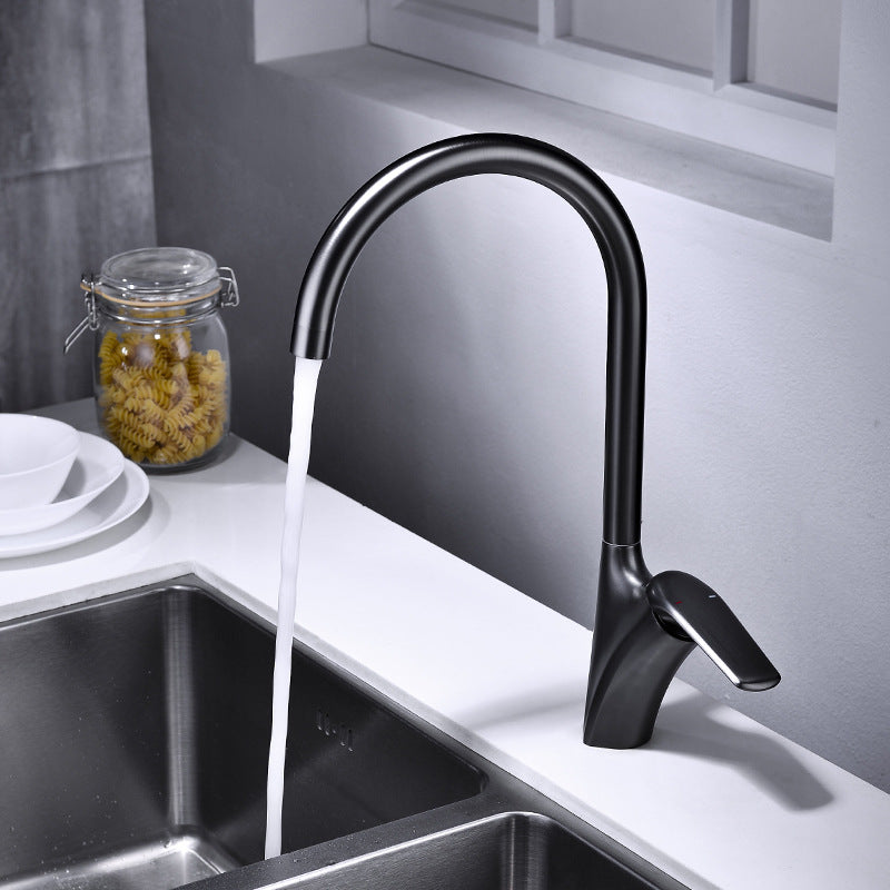 Swivel Kitchen Tap with Brushed Finish and 360-Degree Rotation – Durable Brass with Single Lever