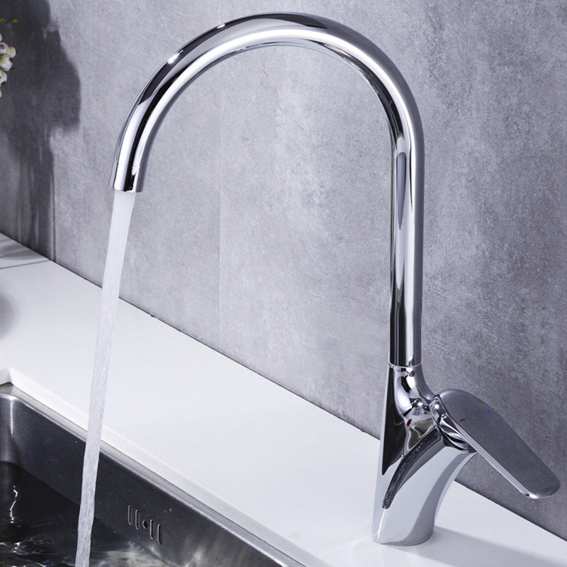 Swivel Kitchen Tap with Brushed Finish and 360-Degree Rotation – Durable Brass with Single Lever