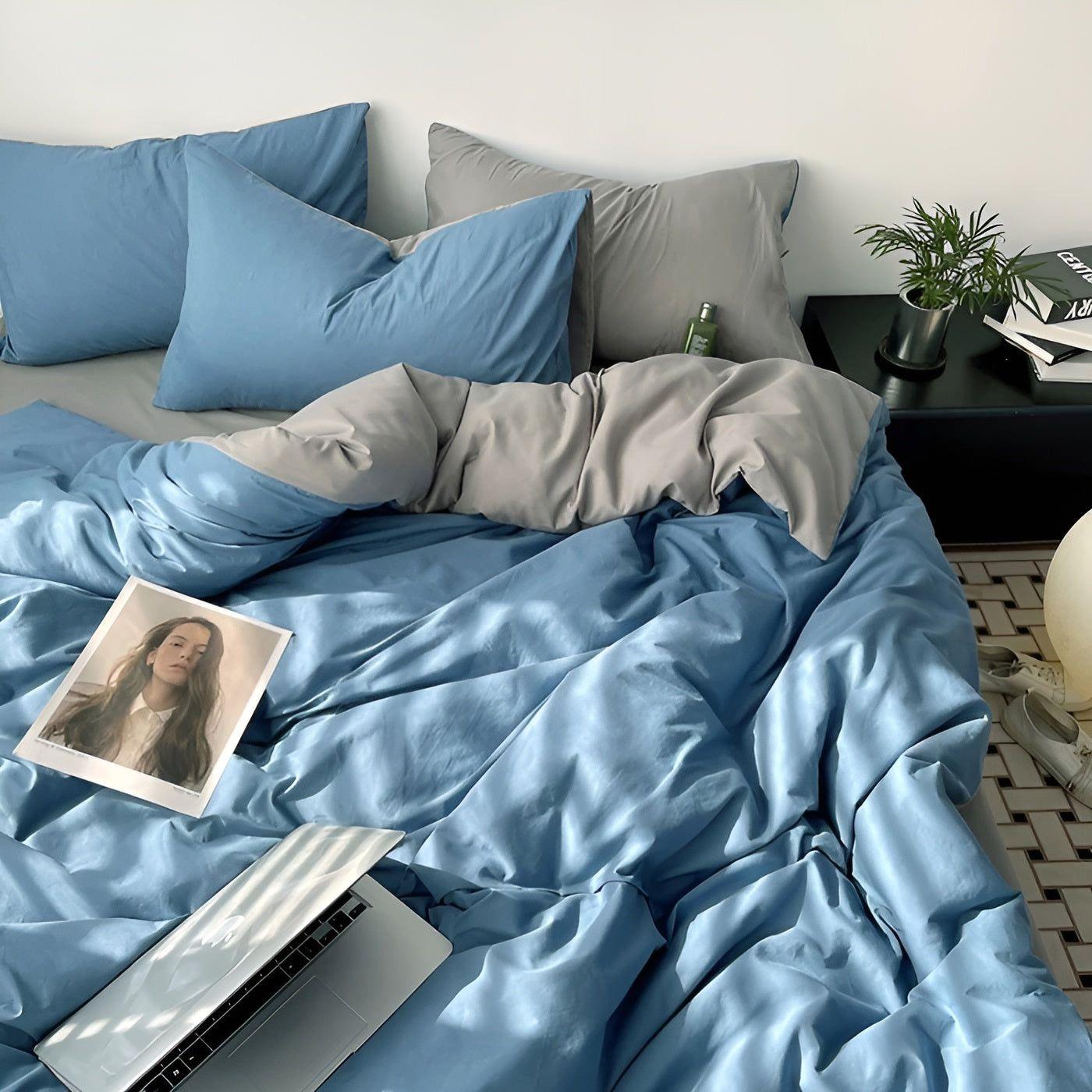 Variant image for High-Quality Cotton Bedding Set, Luxurious Duvet Covers, Reversible Colors, Wrinkle-Free, Available in Twin to King Sizes-16