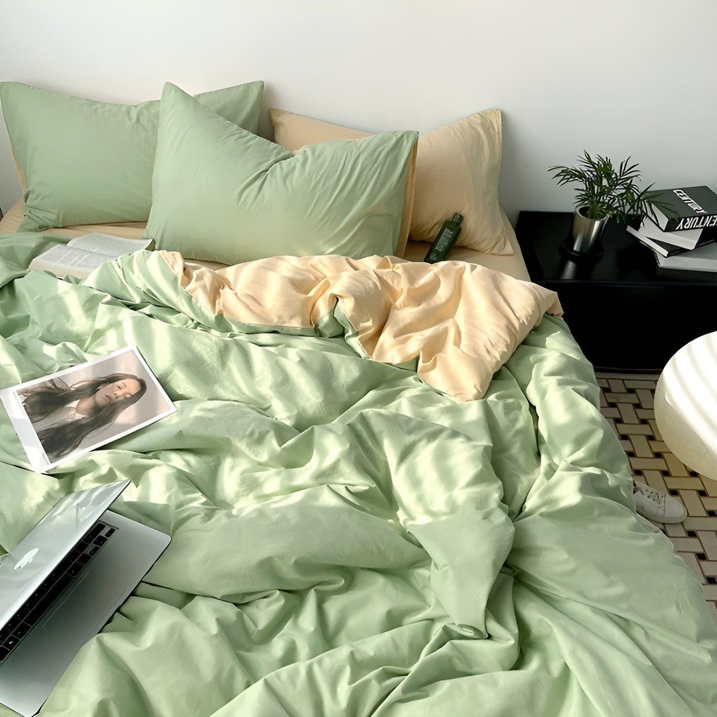 Variant image for High-Quality Cotton Bedding Set, Luxurious Duvet Covers, Reversible Colors, Wrinkle-Free, Available in Twin to King Sizes-2