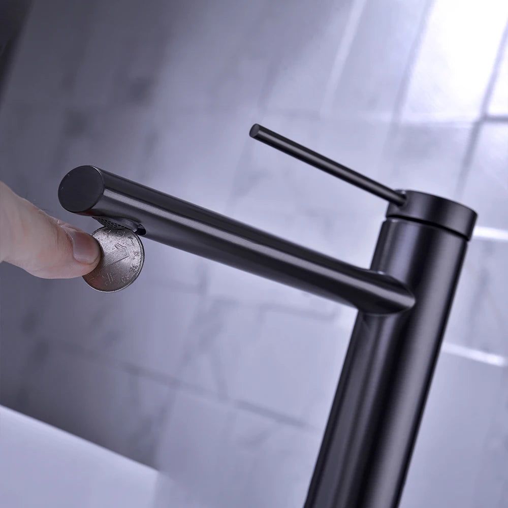 Elegant Basin Mixer Tap with Single Lever and Deck Mounted – High-Quality Brass and Ceramic Design