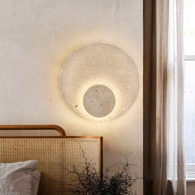 Modern Acrylic and Travertine Wall Lamp – LED Wall Lights for Ambient Indoor Lighting, Minimalist Design, Easy Installation-5