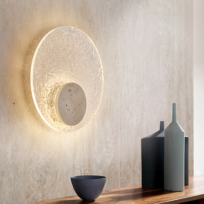 Modern Acrylic and Travertine Wall Lamp – LED Wall Lights for Ambient Indoor Lighting, Minimalist Design, Easy Installation-6
