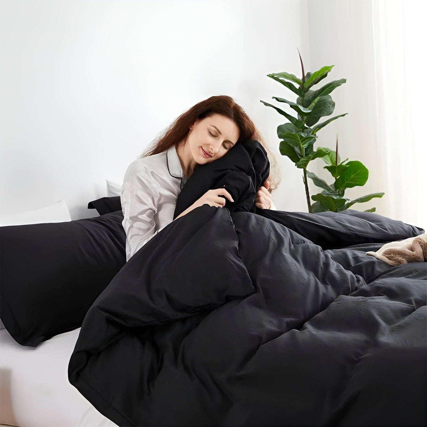High-Quality Cotton Bedding Set, Luxurious Duvet Covers, Reversible Colors, Wrinkle-Free, Available in Twin to King Sizes-2