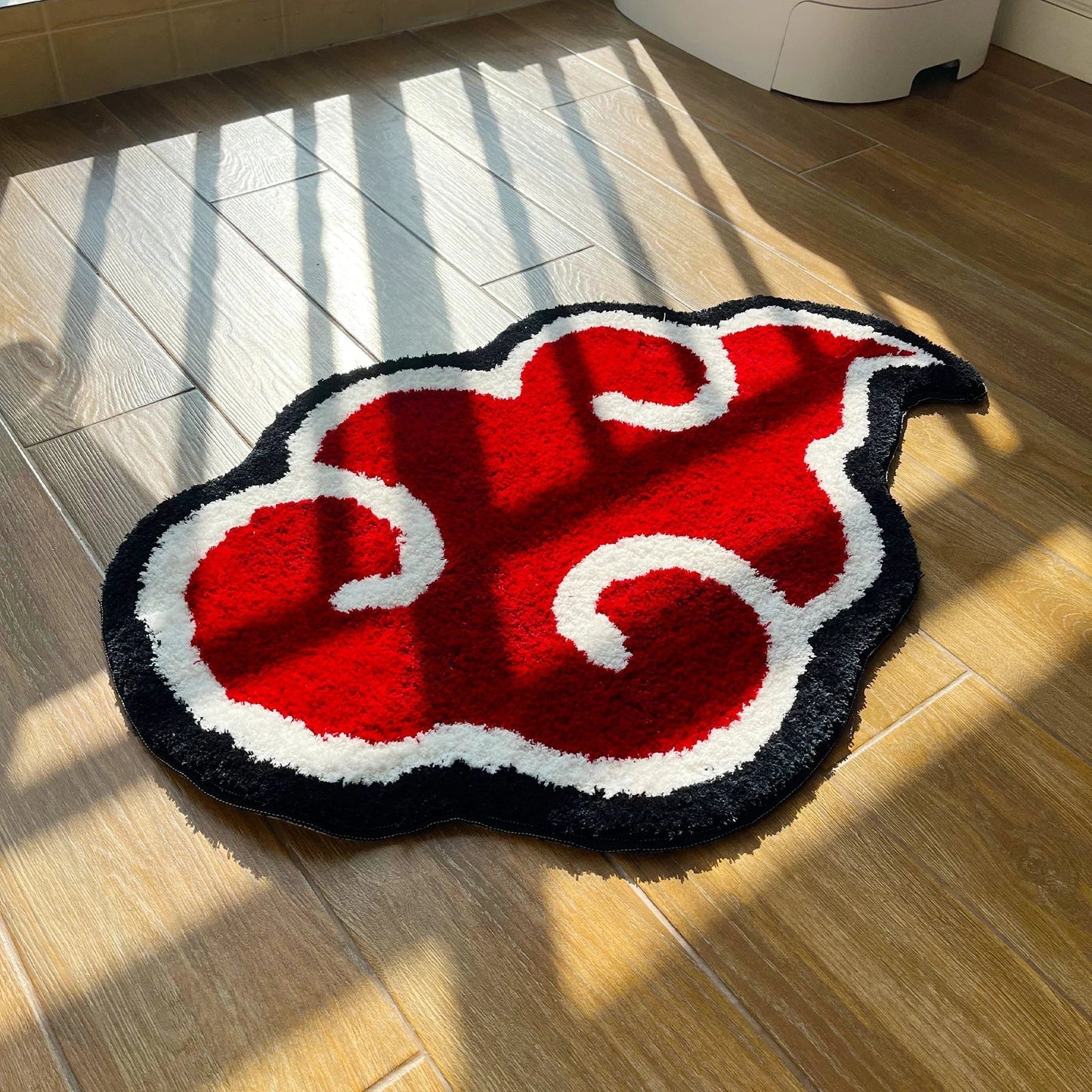 Red Acrylic Rug with Non-Slip Backing – Modern Cloud Mat, Available in 60x42cm and 80x55cm