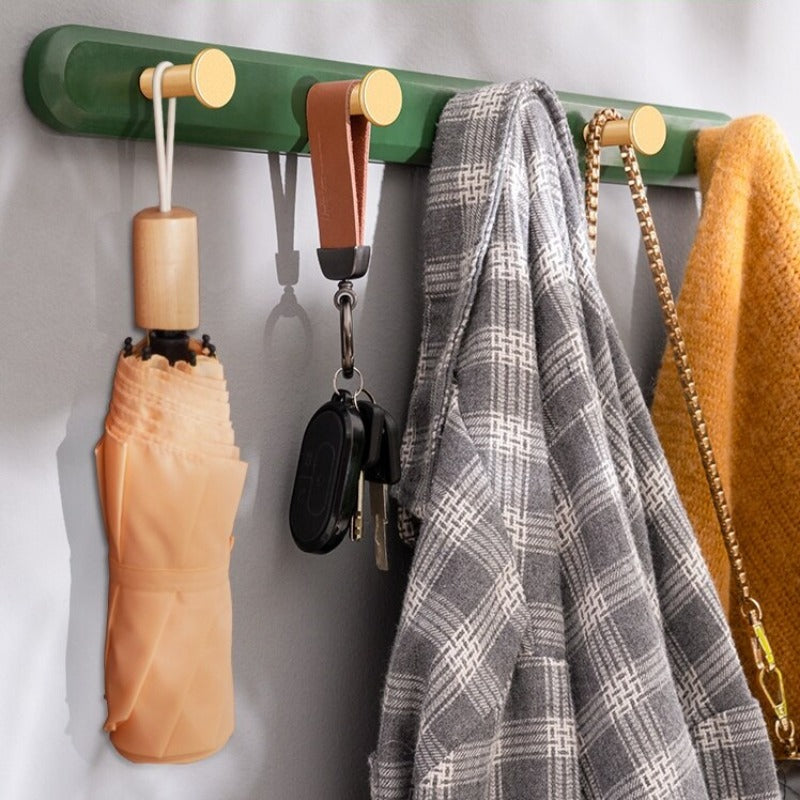 Vintage Green Wall Coat Rack with Hooks for Coats