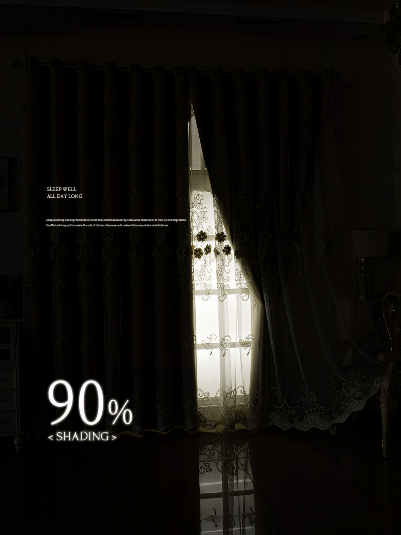 Luxury Blackout Curtains with 3D Floral Embroidery – Cream Velvet Window Decoration for Optimal Light Blocking