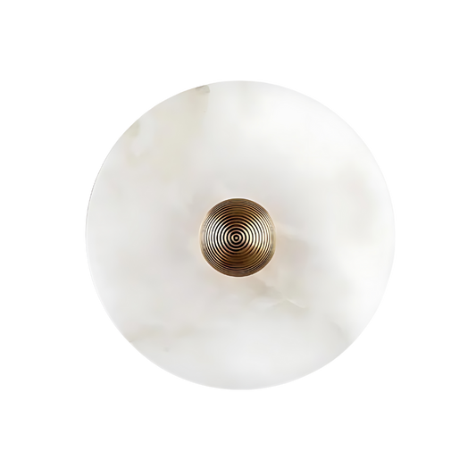 Modern Alabaster Round LED Wall Lamp - Soft Ambient Bathroom Wall Lights for Indoor Decor, Energy-Efficient Lighting, Minimalist Design