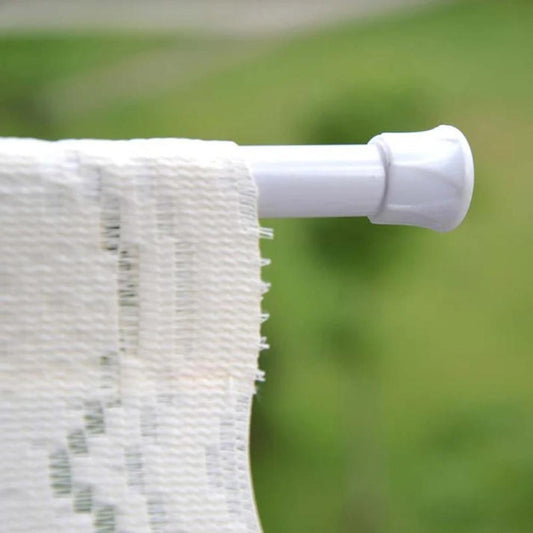 Adjustable Telescopic Curtain Rod Without Drilling – Lightweight Aluminium, Tool-Free Installation, Non-Slip End Caps