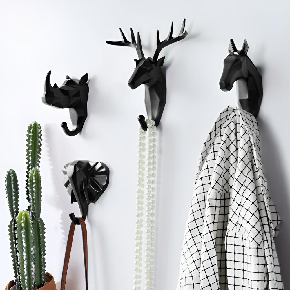 Animal Head Wall-Mounted Key Holder Coat Rack Wall Rack