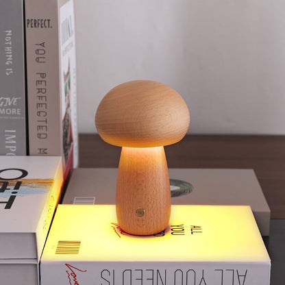 Battery-Operated Night Light with Adjustable Brightness – Enchanting Wooden Night Light for Children's Room and Bedroom