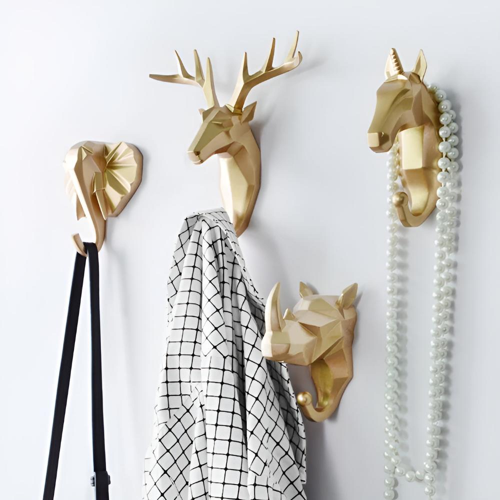 Animal Head Wall-Mounted Key Holder Coat Rack Wall Rack