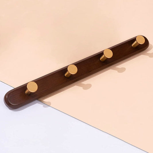 Vintage Brown Wall Coat Rack with Hooks