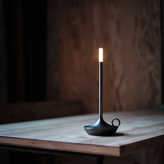 Cordless Battery Operated Lamp – Dimmable Touch Control Aluminum Candlestick Light for Home Decor-1