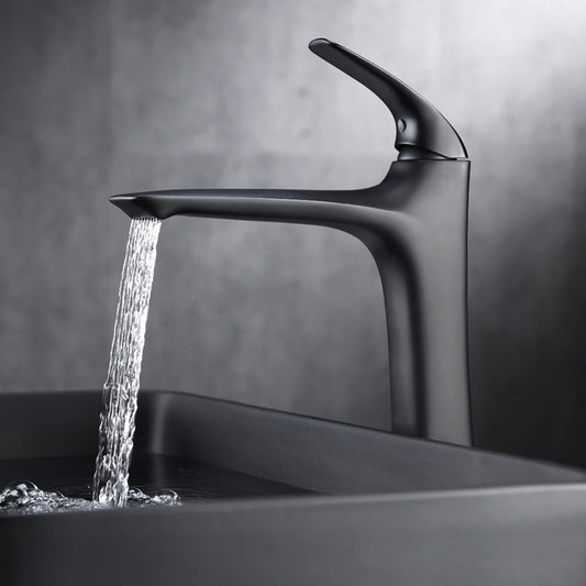 Antique Black Basin Mixer Tap in Solid Brass – Modern Single-Hole Bathroom Basin Mixer Tap with Smooth Water Flow