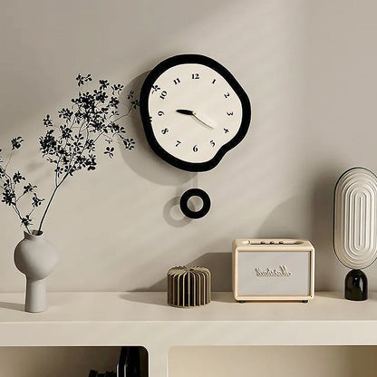 Abstract Silent Wall Clock Large with Modern Design – Stylish Clock for Living Room and Bedroom, Available in Two Sizes
