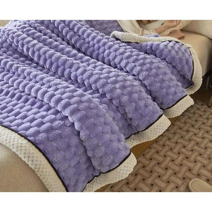 Thick Coral Fleece Throw Blanket – Soft, Warm and Reversible for Indoor and Outdoor Use, Available in Various Sizes