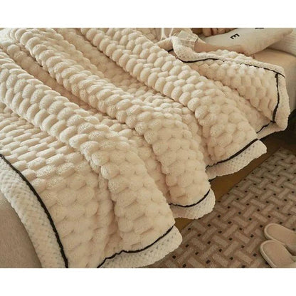 Thick Coral Fleece Throw Blanket – Soft, Warm and Reversible for Indoor and Outdoor Use, Available in Various Sizes