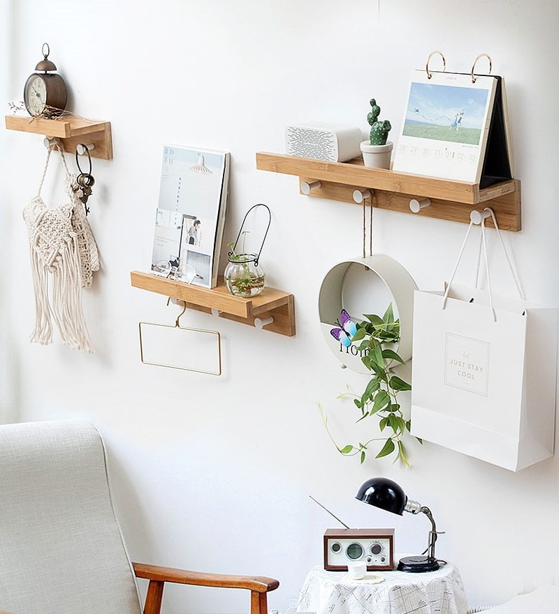 Cooper Wall Storage Shelf with Hooks for Coat Rack Wall Coat Rack