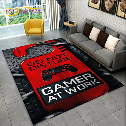 3D Cartoon Gamer Rug - Ultra-Soft Multicolour Carpet with Non-Slip Backing for Children and Gaming Spaces 120x160 cm