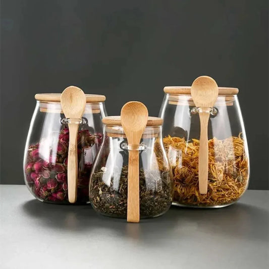 Airtight Glass Jar for Sugar, Tea and Coffee – High-Quality Glass with Hermetic Lid for Freshness