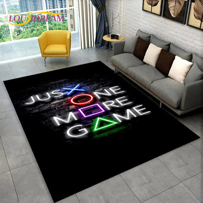 3D Cartoon Gamer Rug - Ultra-Soft Multicolour Carpet with Non-Slip Backing for Children and Gaming Spaces 120x160 cm