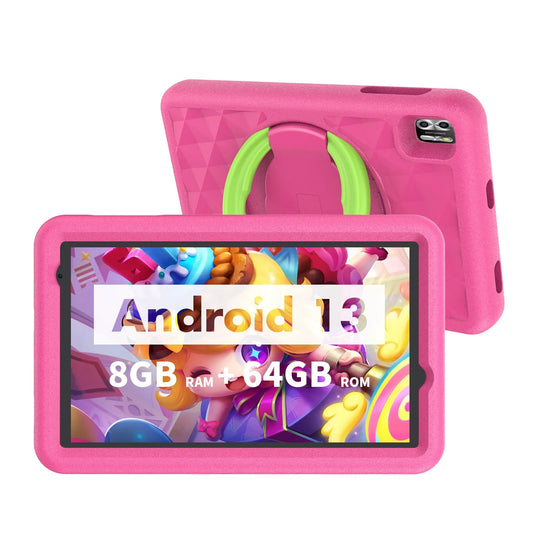 8 Inch Kids' Tablet with Android 13, Quad Core, 8 GB RAM, 64 GB Storage and Dual Camera for Children