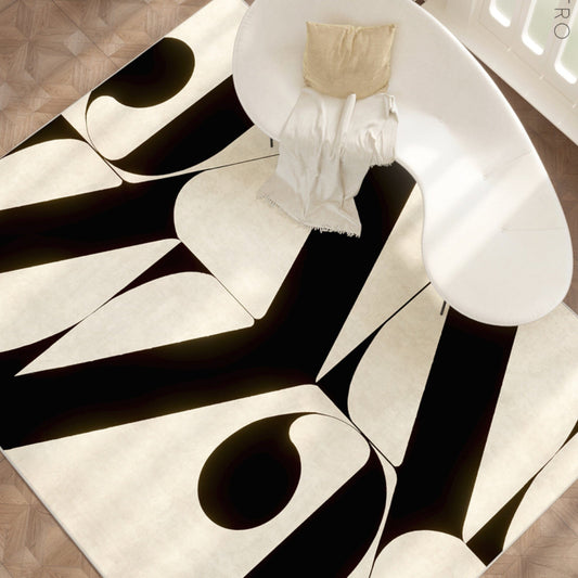 Artistic Black and White Rug – Comfortable and Versatile Carpet for Modern and Classic Interiors