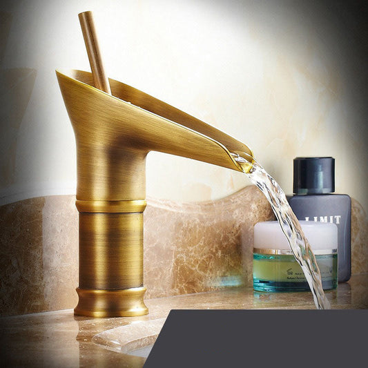 Antique Waterfall Tap in Brass for Basin – Luxurious and Durable Design with Easy Installation