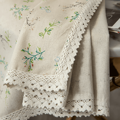 Minimalist Boho Curtains Made from Linen-Polyester with Hand-Stitched Details – Light Filtering and Machine Washable