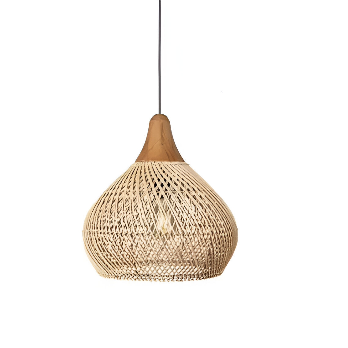 Variant image for Handcrafted Rattan Pendant Light – Boho Ceiling Lamp with Adjustable Cord for Dining Room and Living Spaces-3