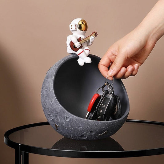 Astronaut Music Plane Storage Box Made of Resin – Unique Decorative Art Object for Interior and Gift