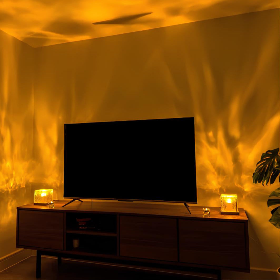 Aurora-Inspired LED Cube Lamp with Wooden Base – 16 Color Options for Stunning Ambient Lighting-5