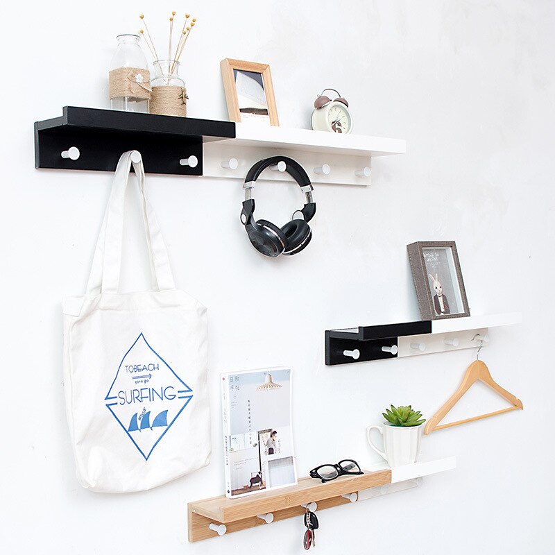 Cooper Wall Storage Shelf with Hooks for Coat Rack Wall Coat Rack