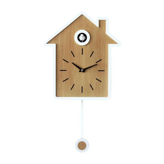 Cuckoo Clock with Pendulum – Antique Wall Clock Made of Plastic with Traditional Design and Cuckoo Sound