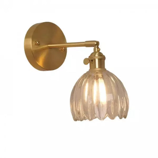 Vintage Retro Tulip Glass Wall Lamp – Floral Design Wall Sconce with Soft Warm Light for Indoor Decor-1
